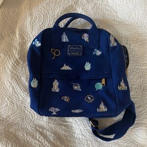 Loungefly Disney Parks Walt Disney World 50th anniversary canvas backpack